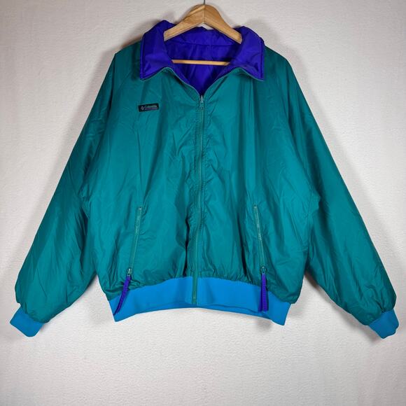 Vintage 1990s Columbia Mens’s Sportswear Reversible Puffer Jacket Retro XL - Picture 1 of 14
